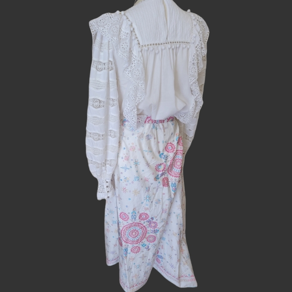 PERUVIAN CONNECTION | PIMA COTTON PRINT HANDKERCHIEF MAXI SKIRT - Picture 9 of 11